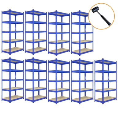 9 x T-Rax Blå Metal Racking Enheder 90cm x 45cm x 180cm