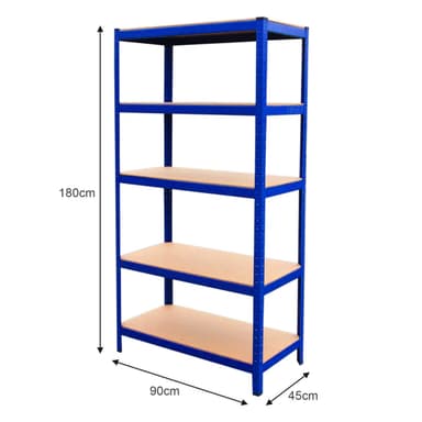 9 x T-Rax Blå Metal Racking Enheder 90cm x 45cm x 180cm