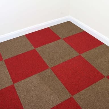 40 x Tæppefliser 10m2 / Skarlagenrød & Sand