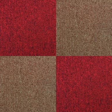 40 x Tæppefliser 10m2 / Skarlagenrød & Sand