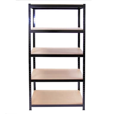 3 x 90 cm T-Rax sort metal reoler og arbejdsbænk