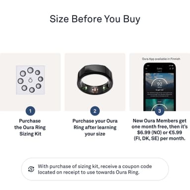 Oura Ring Gen3 Heritage smart-ring størrelse 6 (sort)