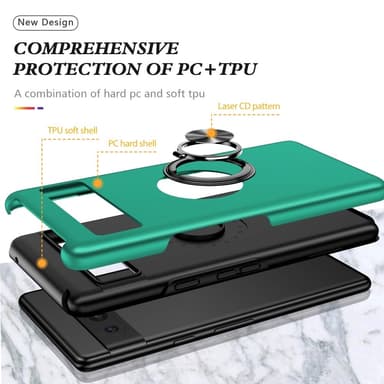 Til Google Pixel 8a Fingerring Kickstand Hybrid Taske