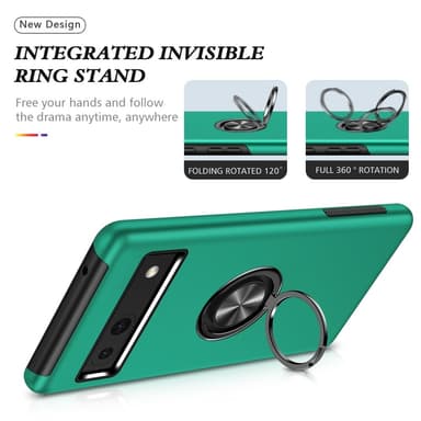 Til Google Pixel 8a Fingerring Kickstand Hybrid Taske