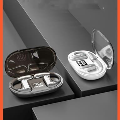 Trådløst ørehængende Bluetooth-headset Sort