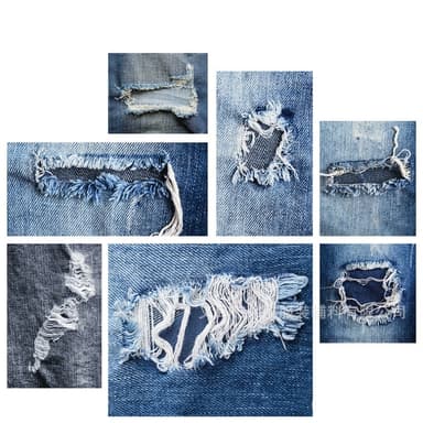 24 stykker denim reparationsmærker med 6 stykker broderede lappesæt