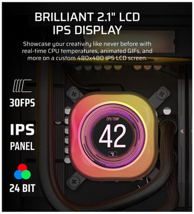 Corsair iCUE LINK TITAN 360mm RX LCD CPU-vandkøler (sort)
