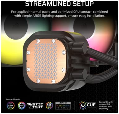 Corsair Nautilus 360mm RS ARGB CPU-vandkøler (sort)