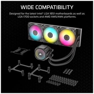 Corsair Nautilus 360mm RS ARGB CPU-vandkøler (sort)