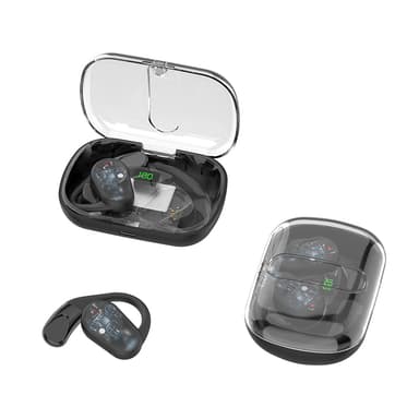 Non in Ear TWS/OWS trådløse Bluetooth-øretelefoner Øremonteret headset Sort