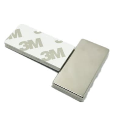 10-pak Super Stærk Firkantet Neodymium Magnets Disc med selvklæbende bagside Sølv 40 x 20 x 3 mm