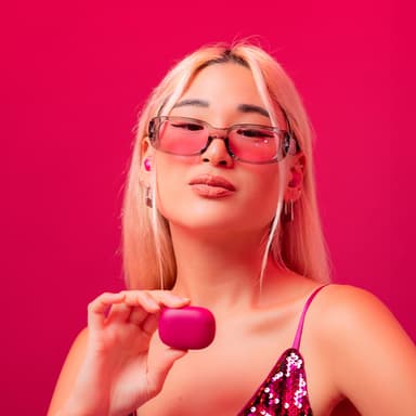 JLab Go Pop ANC true wireless in-ear-høretelefoner (fuschia)