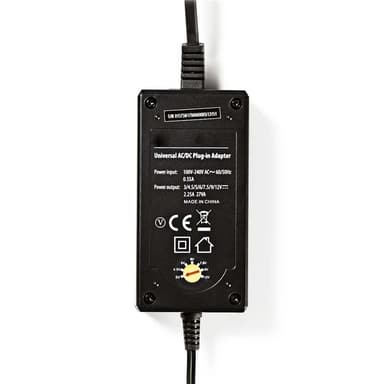 Nedis Universal AC Power Adapter | 27 W | 3 - 12 V DC | 3.60 m | 2.25 A A | 6 plug(s) | Sort