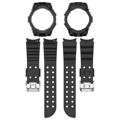 Armor silikone urrem med beskyttende etui til Samsung Galaxy Watch6 40mm Sort