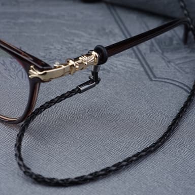 Brillestrop solbriller lanyard PU Sort