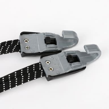 Bungee snor med stålkrog Sort