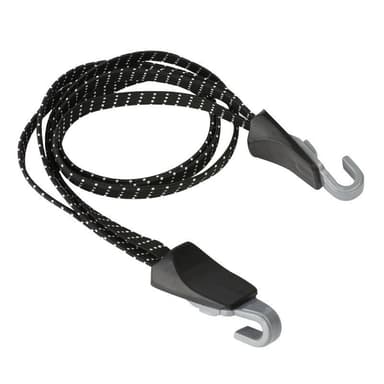 Bungee snor med stålkrog Sort