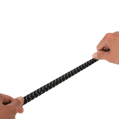 Bungee snor med stålkrog Sort