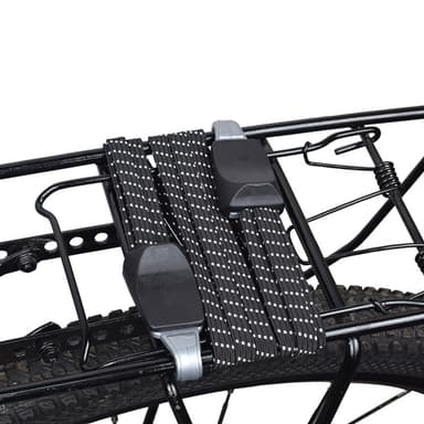 Bungee snor med stålkrog Sort