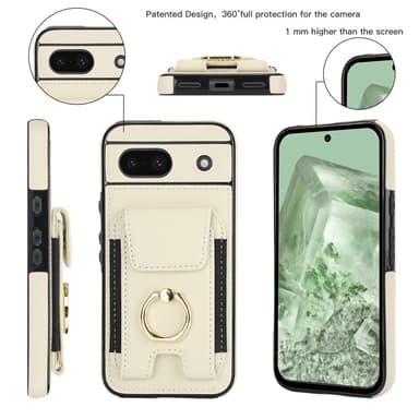 For Google Pixel 8a Kickstand Case Phone Cover with Card Slots