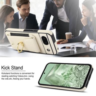 For Google Pixel 8a Kickstand Case Phone Cover with Card Slots