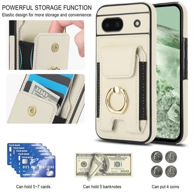 For Google Pixel 8a Kickstand Case Phone Cover with Card Slots