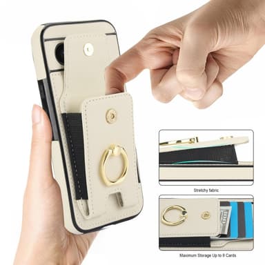For Google Pixel 8a Kickstand Case Phone Cover with Card Slots