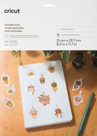 Cricut Printable Vinyl A4-ark i 12-pak (hvid)