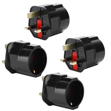 4x Stikkontaktadapter Rejsekonverter (britisk type g