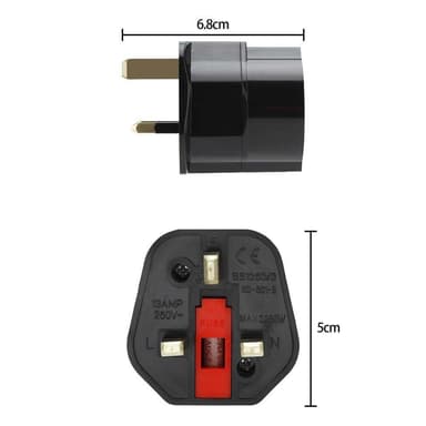 4x Stikkontaktadapter Rejsekonverter (britisk type g