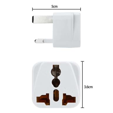 4x Stikkontaktadapter Rejsekonverter (britisk type g)