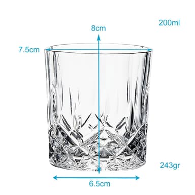 Drikkeglas Krystalglas 6x 200 ml Ædelglas Glas