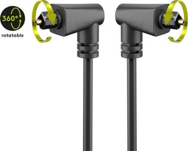 Toslink-kabel 2-fold vinklet og drejeligt