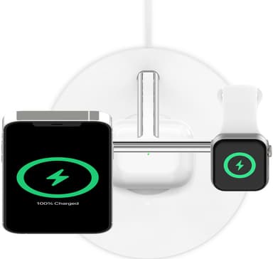 Belkin 3-i-1 MagSafe kompatibel Qi2 oplader, 15W