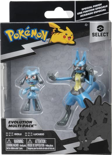 Pokémon Select Evolution actionfigur 2-pak (Riolu, Lucario)