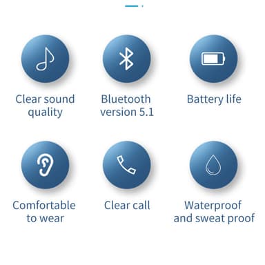 Øretelefon Bluetooth 5.1 Dual-Mic CVC 8.0 støjreducrende Sort