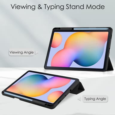 SKALO Samsung Tab S6 Lite Trifold Etui med gennemsigtig bagside - Sort