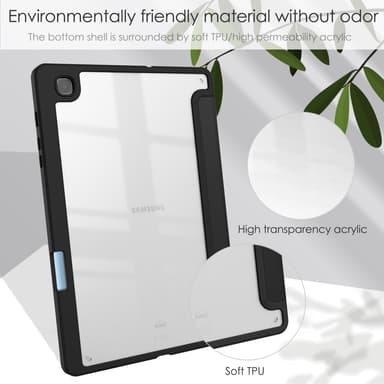 SKALO Samsung Tab S6 Lite Trifold Etui med gennemsigtig bagside - Sort