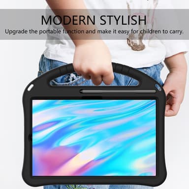 SKALO Samsung Tab S6 Lite Børneskal med håndtag og stativ - Sort