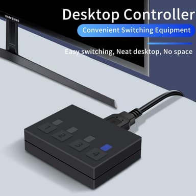 NÖRDIC KVM Switch 4 PC til 1 DisplayPort 1.2 4K 60Hz og 4x USB HDCP 2.2