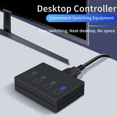 NÖRDIC KVM Switch 4 PC til 1 DisplayPort 1.2 4K 60Hz og 4x USB HDCP 2.2