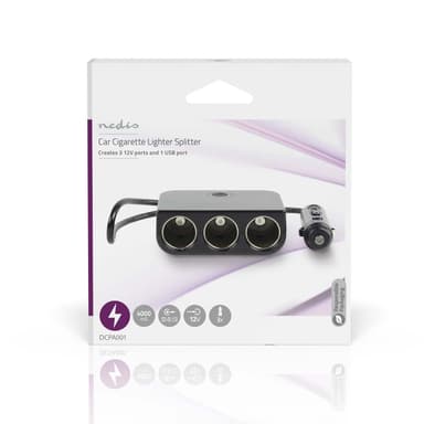 Nedis Universal DC Power Adapter | Biladapter | 150 W | Indgangsspænding: 12 V DC | 12 V DC | Maksimal udgangsstrøm pr. port: 4.0 A | Sort