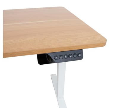 Skrivebord ERGO med 1 motor 120x60xH73-121cm, hvid/eg