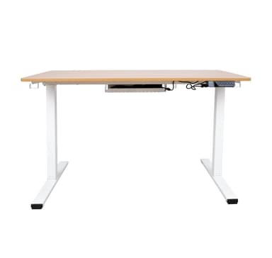 Skrivebord ERGO med 1 motor 120x60xH73-121cm, hvid/eg