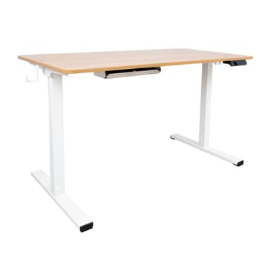 Skrivebord ERGO med 1 motor 120x60xH73-121cm, hvid/eg
