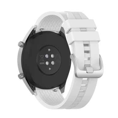 22 mm silikone urrem til Huawei Watch GT 2 46 mm, Samsung/Huami Hvid