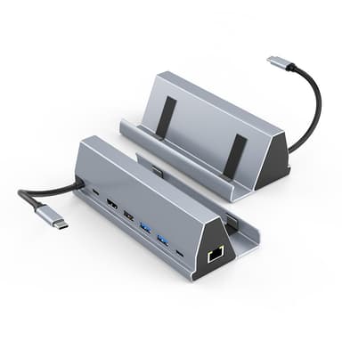 USB C Hub med USB 3.0, HDMI, RJ45, SD/TF-kortlæser, 100W PD-opladning