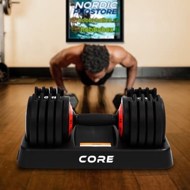 Core 2 x justerbar håndvægt, 50kg
