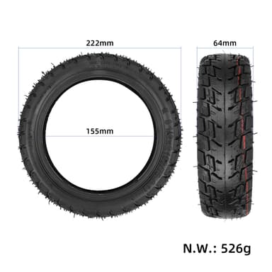 8,5 tommer scooterdæk udskiftning 8 1/2 x2 50/75-6,1 Sort