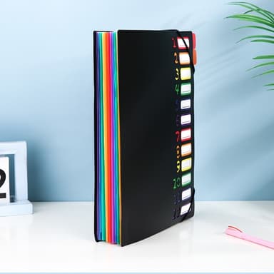 Udvidelse filmappe/filorganisator - 24 lommer i A4-størrelse Sort